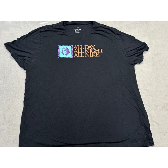 Nike Tee All Day All Night All Nike Graphic T Shirt Black XXL - Picture 1 of 7